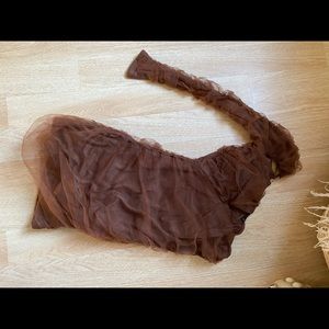 One Sleeve Mesh Dress